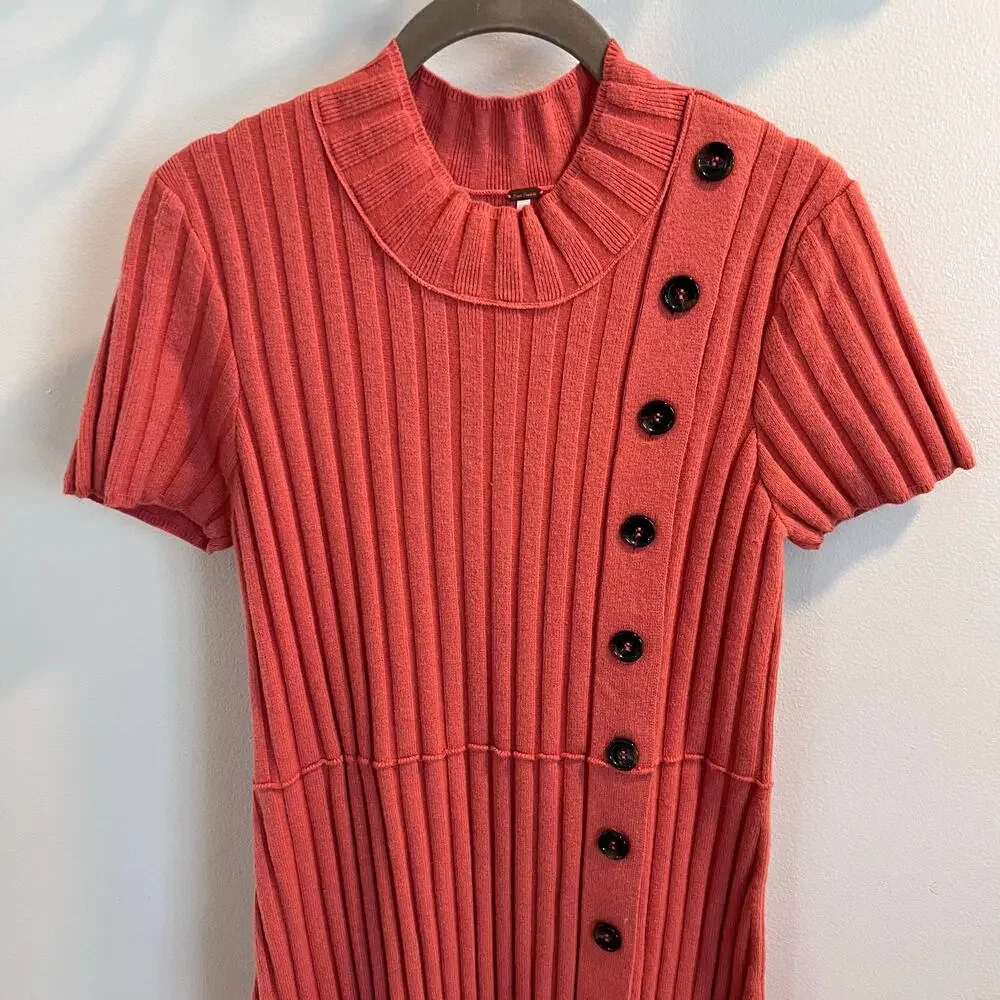 Free People Coral Lottie Rib Dress Size M